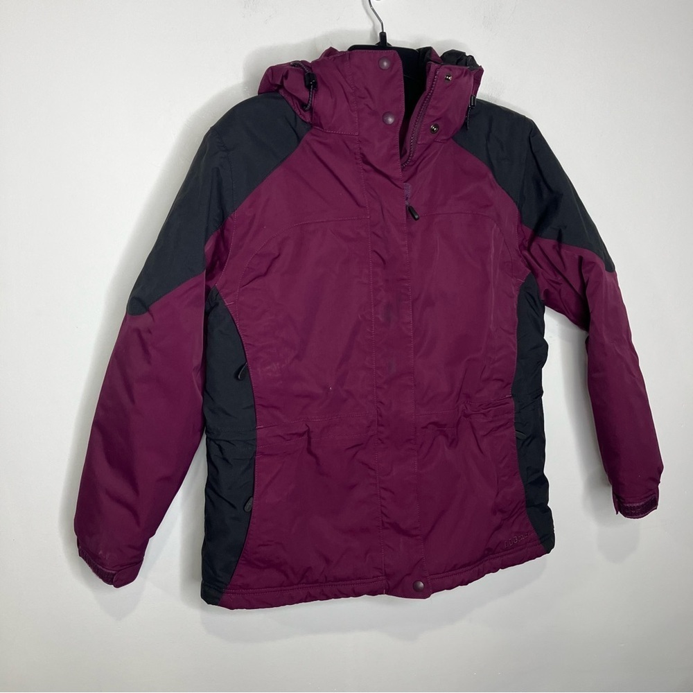 L.L. Bean purple & black coat size medium